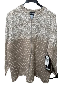 Fairisle cardigan zip up sweater Sag Harbor 2X new old stock Cotton Blend - Picture 1 of 4