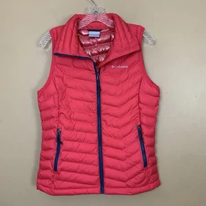 Columbia Powder Lite Vest Womens Medium Pink Omni Heat Puffer Thermal Zip Jacket - Picture 1 of 12