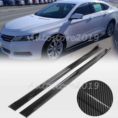 For Chevrolet Impala 2010-2020 Carbon Fiber Look Side Skirt Splitter Panel Lip Foto 1 de 4