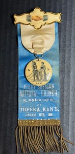 Antiguo Pin Medalla Insignia Consejo Masónico K&L S Topeka Kansas Caballeros de Seguridad - Imagen 1 de 7