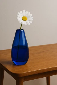 Flavio Poli Sommerso Murano Art Glass Vase Blue Clear 1970s Italian MCM - Picture 1 of 5