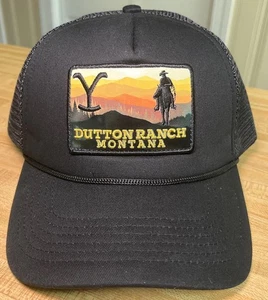 Cappello berretto camionista Yellowstone Dutton Ranch taglia unica regolabile snapback nero - Foto 1 di 7