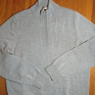 L.L. Bean  Mens L Windstopper Waterfowl Sweater Brown Merino Lambswool 1/4 Zip - Image 1 of 4