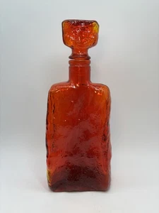 Vintage Empoli Amberina Rinde Dekanter mit Stopfen (C1) S#5134 LEUCHTET - Bild 1 von 18