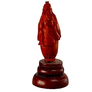 Vintage Wooden Carved Chinese Philosophy Scholar God Figure Statue - Picture 1 of 7