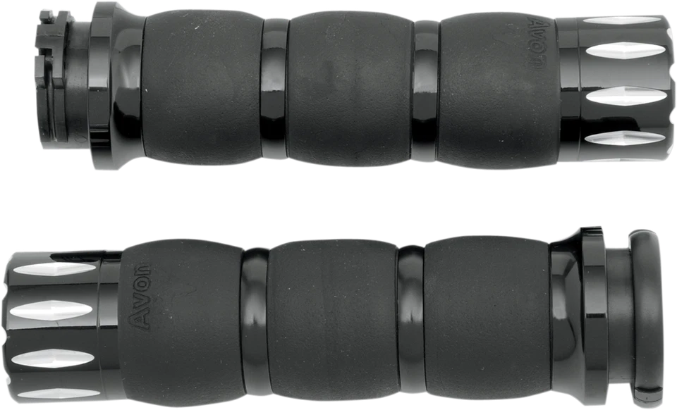 Avon Black Velvet Air 1" Handlebar Cable Hand Grips 1980-2022 Harley Davidson - Image 1 of 1