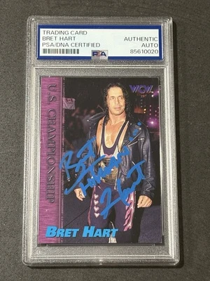 BRET HART 1998 TOPPS WCW/NWO SIGNED AUTOGRAPHED CARD PSA/DNA CERTIFIED - Image 1 of 2