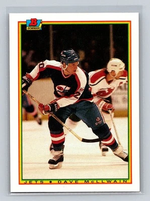1990-91 Bowman #136 Dave McLlwain Winnipeg Jets - Image 1 of 2