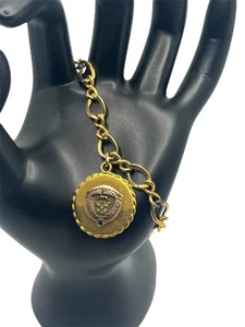 Charm filo industriale Robinson su catena riempita d'oro bracciale charm vintage - Foto 1 di 17