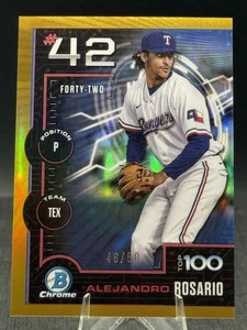 2025 Bowman Chrome Scouts Top 100 Gold Refractor #BTP-42 Alejandro Rosario /50 - Picture 1 of 2
