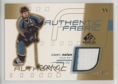 2001-02 SP Game Used Edition Authentic Fabric Gold /300 Owen Nolan #AF-ON - Image 1 of 2