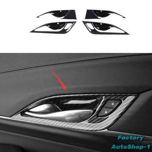 Carbon Fiber Inner Door Handle Cover Trim 4PCS Fit For Cadillac CT4 2020-2022 - Picture 1 of 7