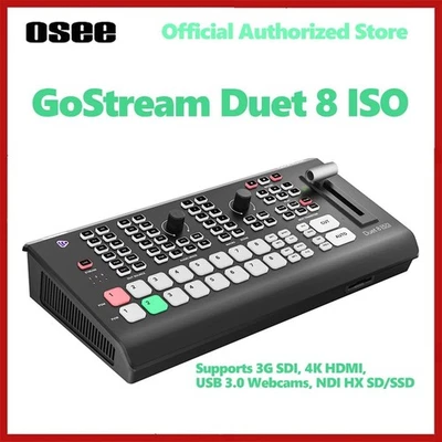 Osee GoStream Duet 8 ISO 4 HDMI SDI Inputs+ 4 Stream Inputs Video Switcher DHL - Image 1 of 4