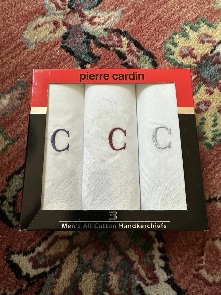 Lenços masculinos de algodão com monograma letra inicial lenço “C” - Imagem 1 de 1