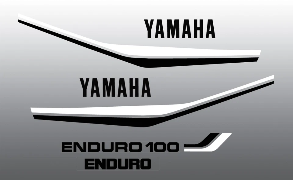 YAMAHA 1981 DT100 DT 100 TANK SIDE COVER EXHAUST DECAL GRAPHIC KIT - Image 1 of 1
