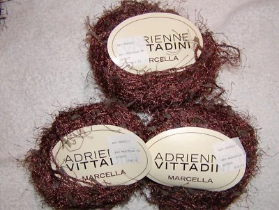 3 SKEINS -ADRIENNE VITTADINI - MARCELLA - Color #17 -- CHESTNUT. 255 yards - Image 1 of 4