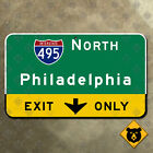 Delaware Turnpike Interstate 95 495 Philadelphia highway road exit sign 22x13