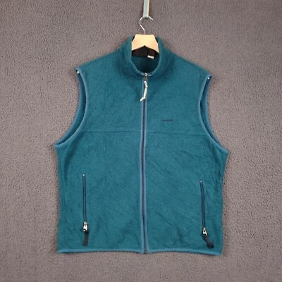 Vintage PATAGONIA Synchilla Vest Mens L Large Green Blue Gilet Jacket USA Made - Image 1 of 4