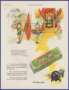 Vintage 1928 Wrigley's doppelt neuwertig Kaugummi Thanksgiving Dekor 20er Jahre Druck Anzeige - Bild 1 von 1