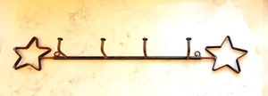 OOAK HAND CRAFTED Star Design Coat Rack Rustic Iron Metal Work Indoor/Outdoor - Picture 1 of 17