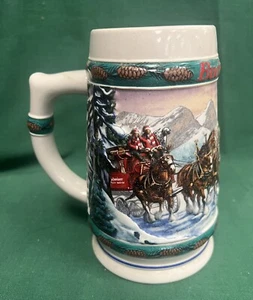 Vintage 1993 Budweiser Holiday Stein Beer Mug Anheuser-Busch Special Delivery - Picture 1 of 3