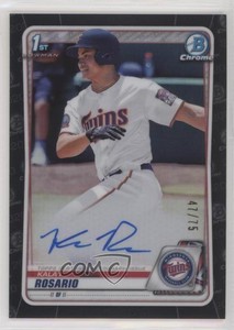 2020 Bowman Draft Chrome Picks Black Refractor /75 Kala'i Rosario #CDA-KR Auto