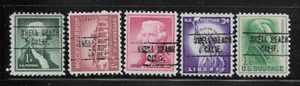 California Precancels - Shell Beach 748 - 5 Various Liberties - Picture 1 of 1