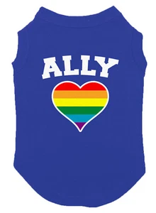 Ally Rainbow Heart - LGBTQ Support Pride Month Parade Gay Lesbian Dog Shirt - Picture 1 of 16