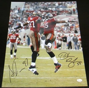 DERRICK BROOKS & SIMEON RICE SIGNED TAMPA BAY BUCS BUCCANEERS 16x20 PHOTO JSA - Picture 1 of 1
