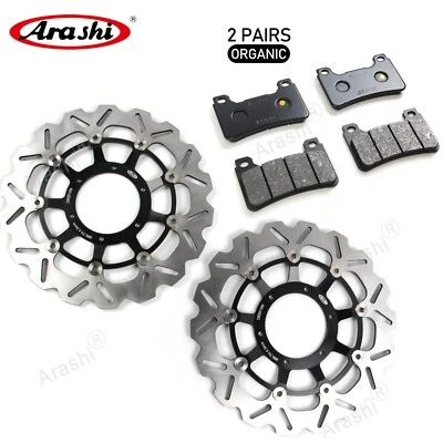 Pastillas de freno orgánicas con rotor de disco de freno delantero sin ABS 2009-2015 para Honda CB1000R Foto 1 de 4