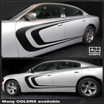 Adesivos laterais Dodge Charger 2011-2023 vieira dupla listras C (escolha a cor) - Imagem 1 de 2