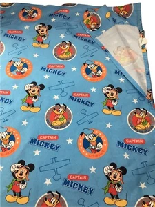 Disney  Captain Mickey Mouse Co-pilot Air Plane Crib baby Flat sheet linen - Picture 1 of 3