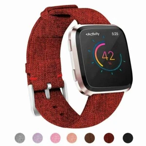 Gewebtes Canvas Stoffarmband Uhrenarmband Strap für Fitbit Versa 1/2 - Bild 1 von 52
