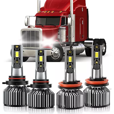 For Peterbilt 389 2015-2017 LED Headlight Bulb High/Low Beam Kit White 26000LM - Image 1 of 4