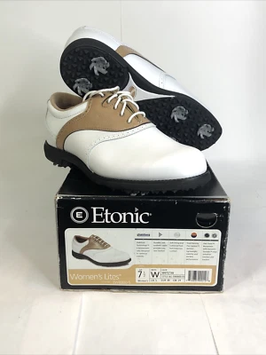 Calzado deportivo Etonic para mujer Lites blanco/bronceado zapatos de golf talla 7,5 nuevos en caja Foto 1 de 4