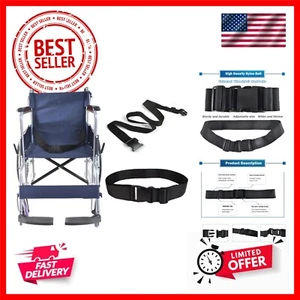 Wheelchair Safety Strap Seat Belt, 86" Adjustable Length/ 2" Wide - Black Ant... - Picture 1 of 8