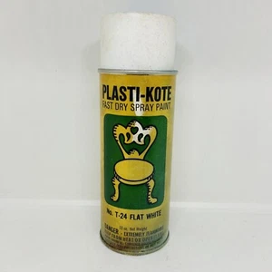 Vintage PLASTI-KOTE Picture Can No. T-24 FLAT WHITE spray paint can RARE! - Picture 1 of 6