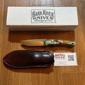 Bark River Guardless Drop Point Hunter CMP 154 Texas Fencepost w/Turquoise NEW - Picture 1 of 4
