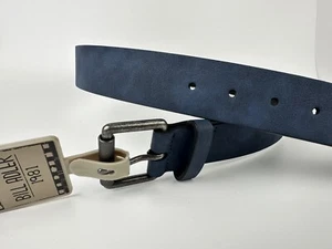 Bill Adler Belt Mens 30 Navy Blue Vegan Man Made Material Belt - Picture 1 of 6