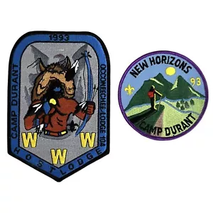 Vtg 1993 BSA Boy Scouts Camp Durant Occoneechee Lodge 104 New Horizons Patch Lot - Picture 1 of 5