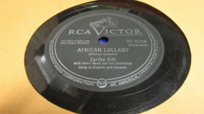 EARTHA KITT VICTOR 78 RPM RECORD 20-5358 AFRICAN LULLABY - Image 1 of 2