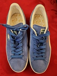PUMA Blue Mens Blue Suede Sneakers Shoes, Size 9.5 - Picture 1 of 8