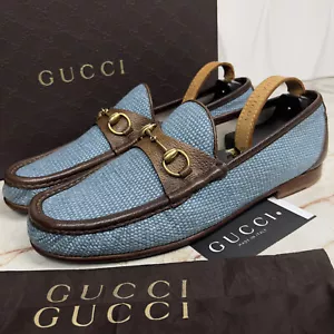 GUCCI Jordaan Horsebit Loafers Floral Jacquard Fabric Black 11 G 11.5 US 45 EUR - Picture 1 of 12