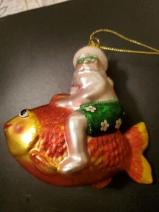 ST. NICHOLAS SANTA RIDING FISH ~ NWT  - Picture 1 of 6