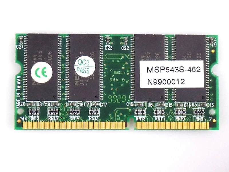 64MB NEC MSP643S-462 PC100 100Mhz SDRAM SO-Dimm 3.3V Arbeitsspeicher RAM - Image 1 of 1