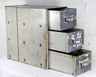 Vintage Workshop Drawers Industrial Desk 3 Drawers Metal Wood Cabinet Storage