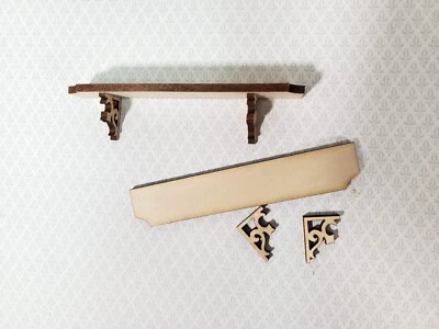 Dollhouse KIT Long Shelf 4" with Decorative Brackets 1:12 Scale Miniature DIY - Image 1 of 4