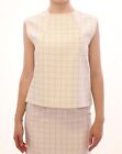 Andrea Incontri White Cotton Checkered Shirt Top IT42 / US8 / EU38 / M