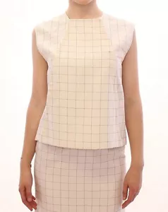 Camisa a cuadros Andrea Incontri blanca de algodón IT42/US8/EU38/M precio de venta sugerido por el fabricante $500 - Imagen 1 de 10