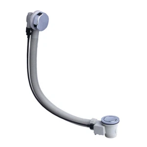 Bath Pop Up Waste and Overflow Standard Size Bathroom Modern Chrome Plated - Picture 1 of 2